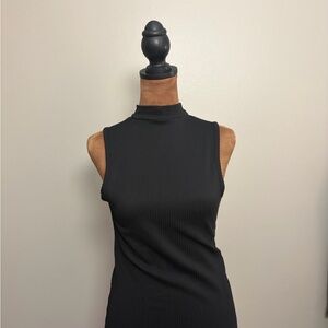 black maxi turtle neck dress